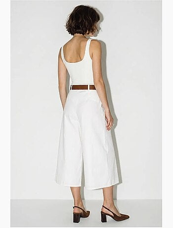 Culottes plisados de tiro alto y pernera ancha lucci
