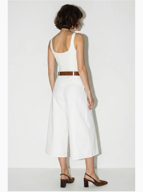 Culottes plisados de tiro alto y pernera ancha lucci - Kiabi Culottes plisados de tiro alto y pernera ancha lucci - Kiabi