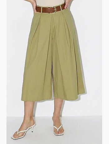 Culottes plisados de tiro alto y pernera ancha lucci