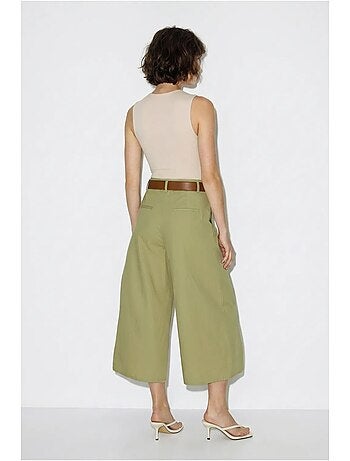 Culottes plisados de tiro alto y pernera ancha lucci