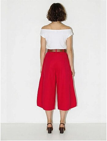 Culottes plisados de tiro alto y pernera ancha lucci