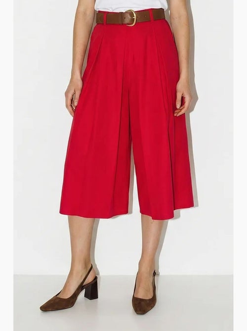 Culottes plisados de tiro alto y pernera ancha lucci - Kiabi Culottes plisados de tiro alto y pernera ancha lucci - Kiabi