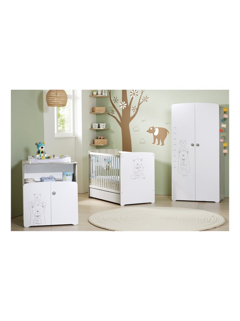 Cuna 120x60 serigrafiada topo en madera - BABYPRICE Blanco - Kiabi