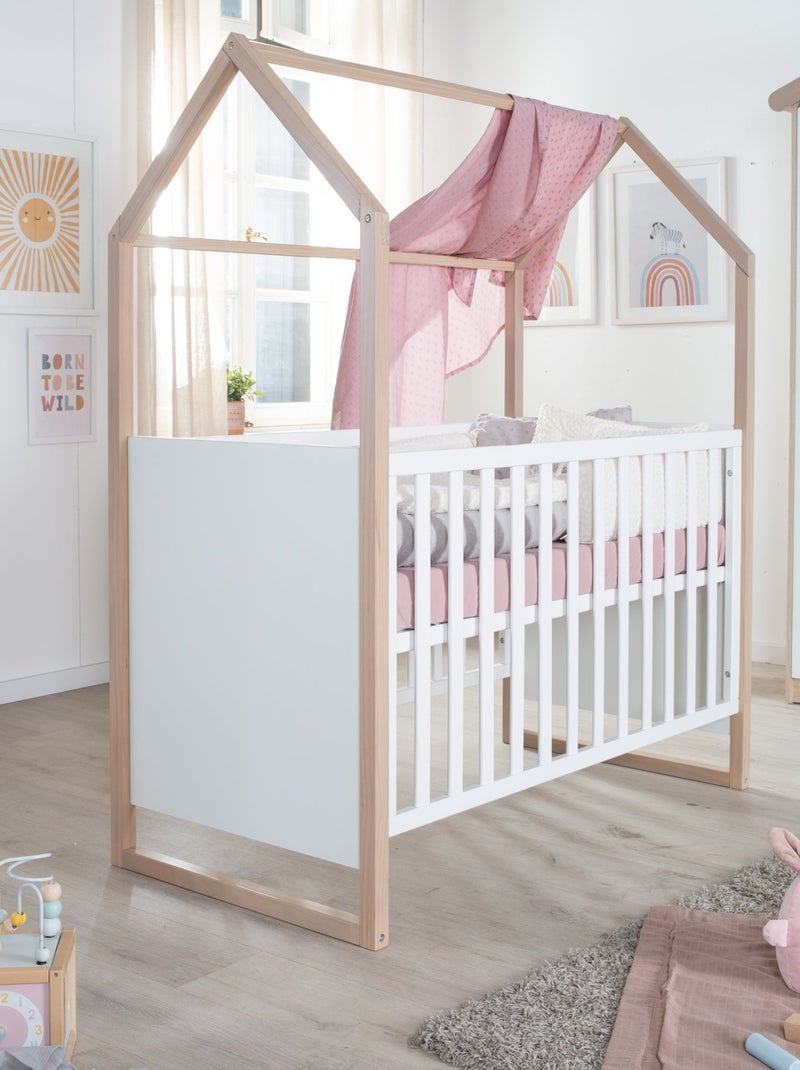 Cuna 2 en 1 colecho y cama independiente 'Roba Cabane' Blanco/Madera - Kiabi
