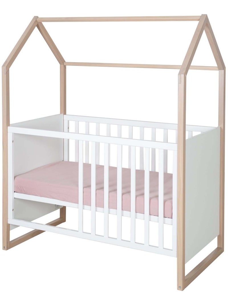 Cuna 2 en 1 colecho y cama independiente 'Roba Cabane' Blanco/Madera - Kiabi