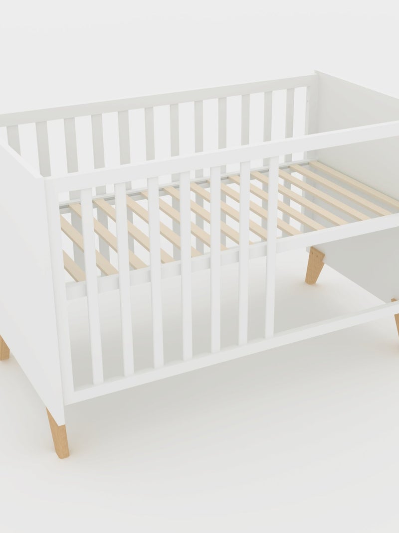Cuna 2 en 1 colecho y cama independiente 'Roba Leon' Blanco/Madera - Kiabi