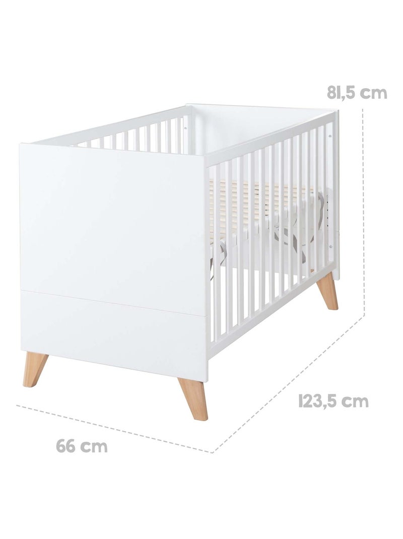 Cuna 2 en 1 colecho y cama independiente 'Roba Leon' Blanco/Madera - Kiabi