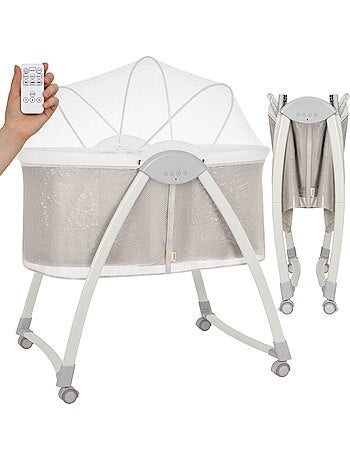 Cuna 2 en 1 LIONELO Gaya - Plegable - 4 ruedas - Mosquitera