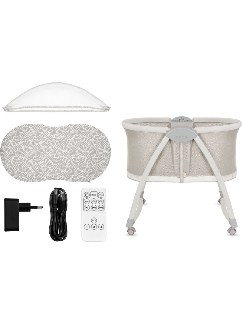 Cuna 2 en 1 LIONELO Gaya - Plegable - 4 ruedas - Mosquitera Beige claro - Kiabi