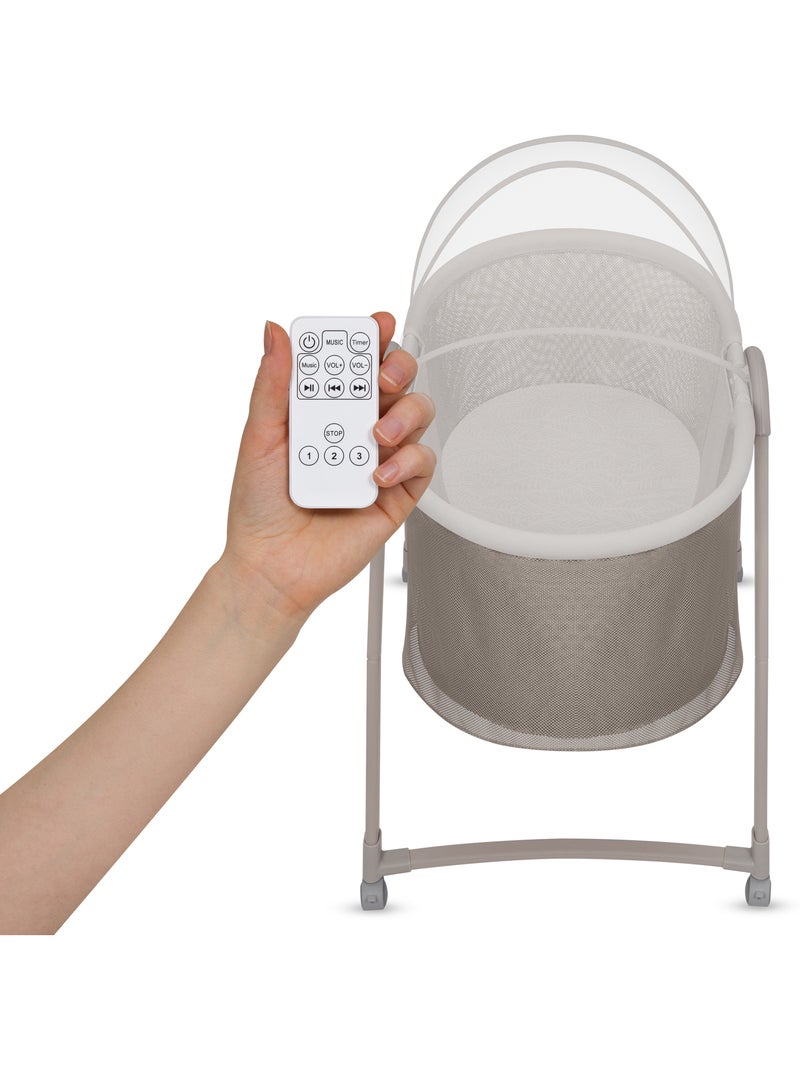 Cuna 2 en 1 LIONELO Gaya - Plegable - 4 ruedas - Mosquitera Beige - Kiabi