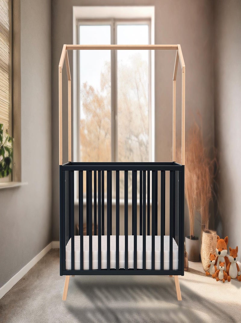 Cuna bebé casita evolutiva KASA madera Beige gris - Kiabi