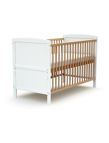 Cuna bebé con lateral abatible con colchón LUNA madera