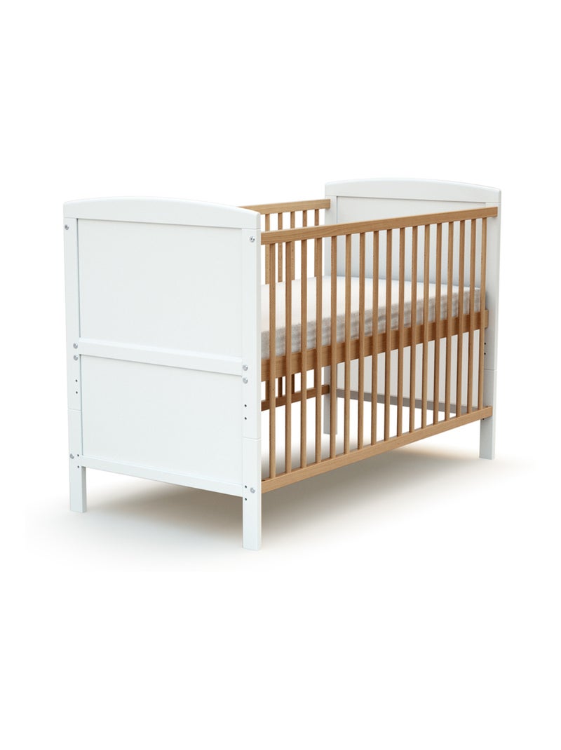 Cuna bebé con lateral abatible con colchón LUNA madera Beige/Blanco - Kiabi