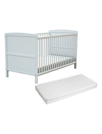 Cuna bebé con lateral abatible con colchón LUNA madera