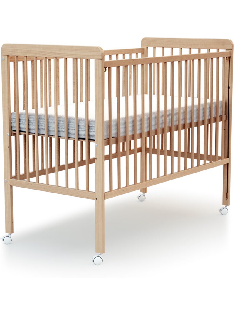 Cuna bebé con lateral abatible livo madera Beige claro - Kiabi