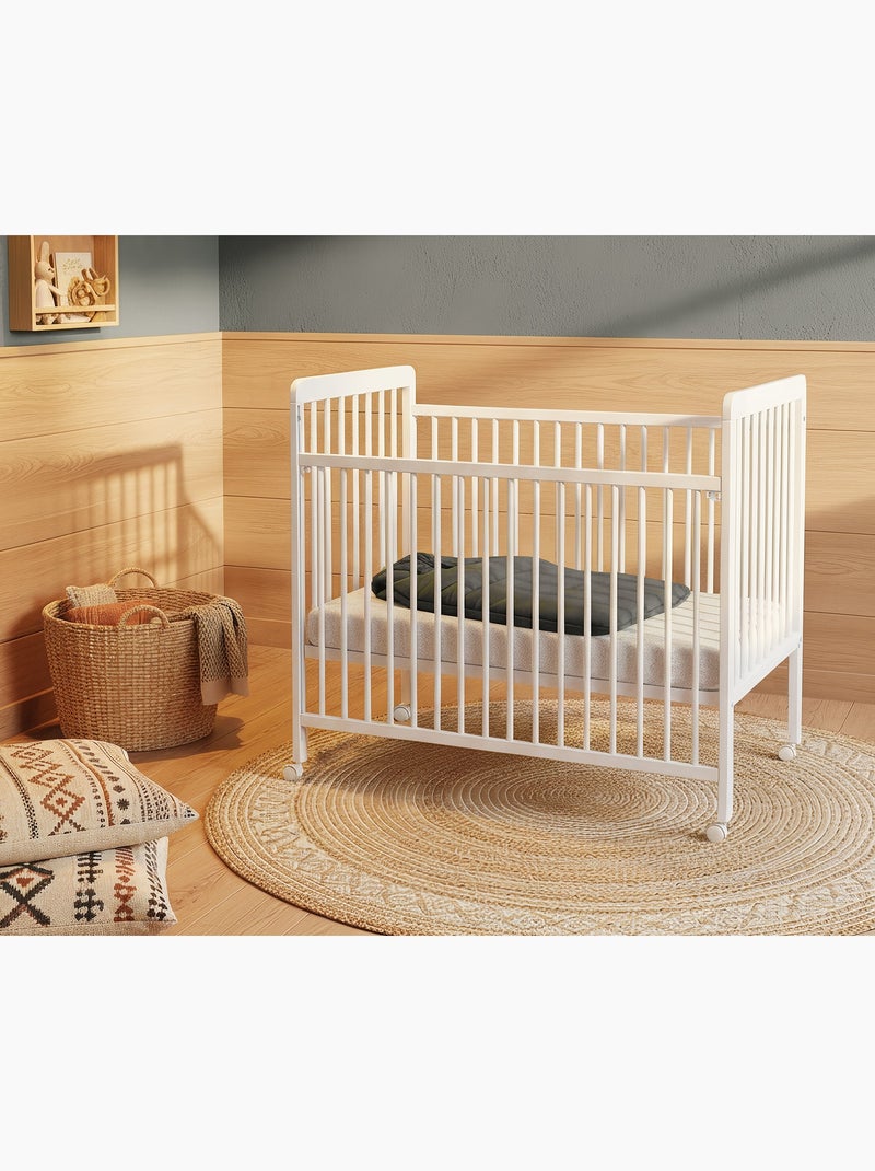 Cuna bebé con lateral abatible livo madera Blanco - Kiabi