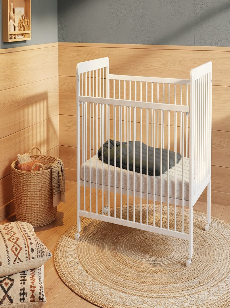 Cuna bebé con lateral abatible livo madera Blanco - Kiabi
