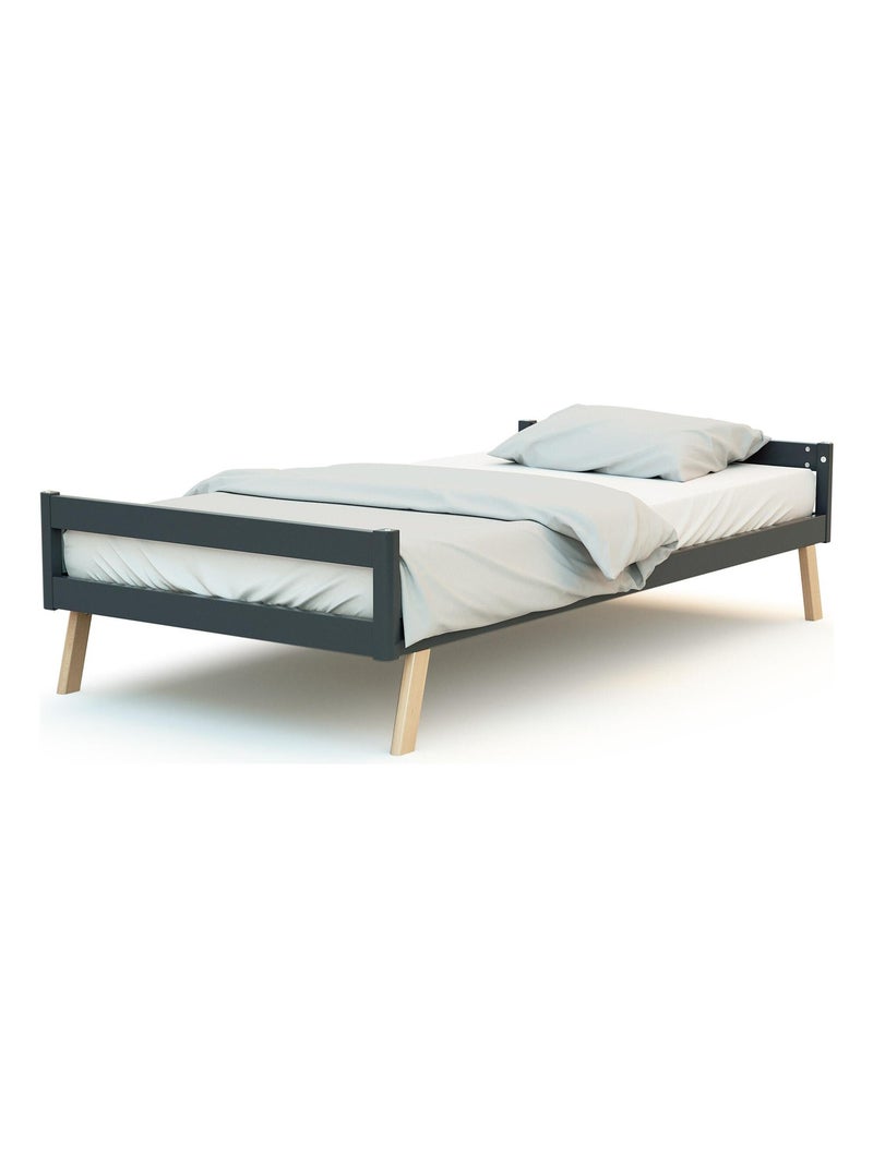 Cuna bebé evolutiva kasa madera Gris antracita - Kiabi