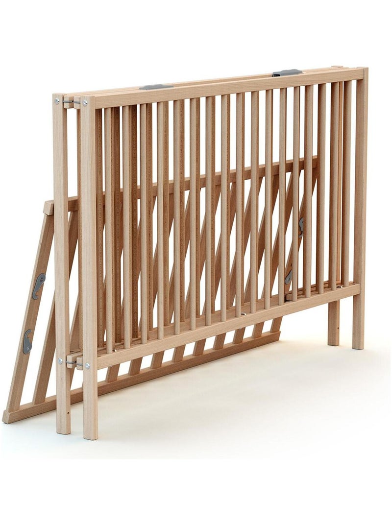 Cuna bebé plegable con colchón madera flex Marrón avellana - Kiabi