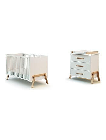 Cuna bebé y cómoda cambiador canaille madera