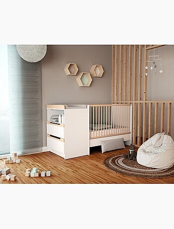 Cuna bebé y cómoda cambiador carrousel madera