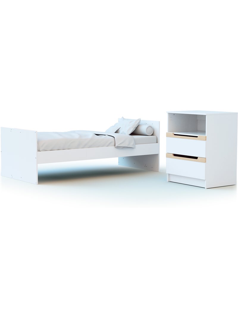 Cuna bebé y cómoda cambiador carrousel madera Beige/Blanco - Kiabi