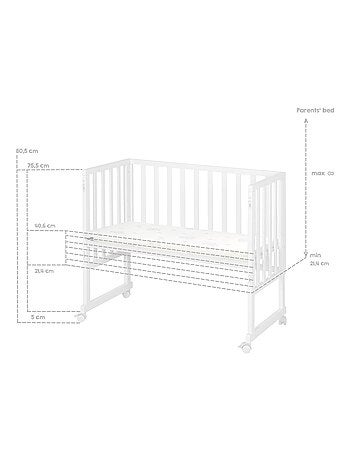 Cuna colecho 3 en 1 con colchón transpirable, barreras y revestimiento de malla 'Roba'