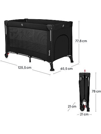 Cuna colecho 3 en 1 Ellen de LIONELO - Cuna de viaje - Parque infantil - Colchón de alta densidad -