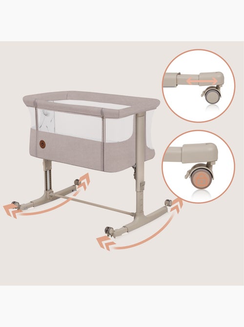 Cuna colecho bebé 3 en 1 LIONELO Aurora - Altura regulable e inclinable - Colchón y bolsa incluidos - Kiabi