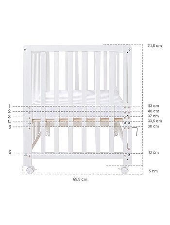 Cuna colecho con ropa de cama completa y ruedas con freno 'Roba'