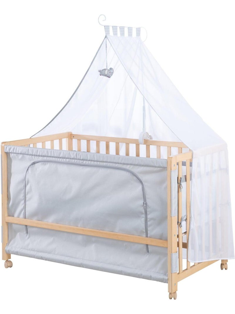 Cuna colecho con ropa de cama completa y ruedas con freno 'Roba' Gris marrón blanco - Kiabi