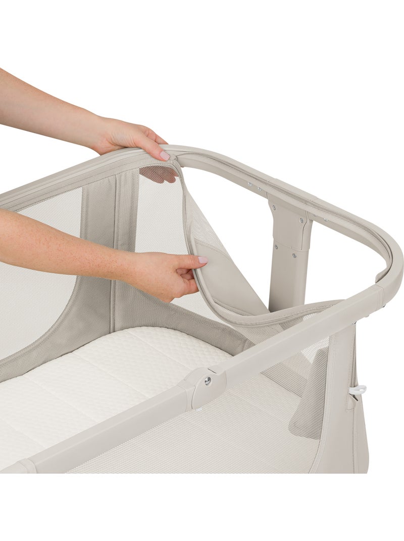 Cuna colecho convertible lionelo luna - 0-9 kg - colchón incluido - altura e inclinación regulables Beige claro - Kiabi