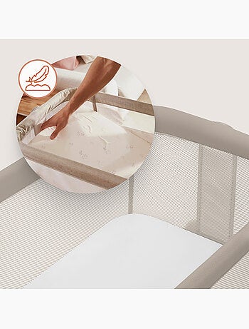 Cuna colecho convertible LIONELO Luna - 0-9 kg - Colchón incluido - Altura e inclinación regulables