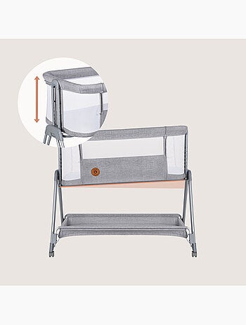 Cuna colecho convertible LIONELO Luna - 0-9 kg - Colchón incluido - Altura e inclinación regulables
