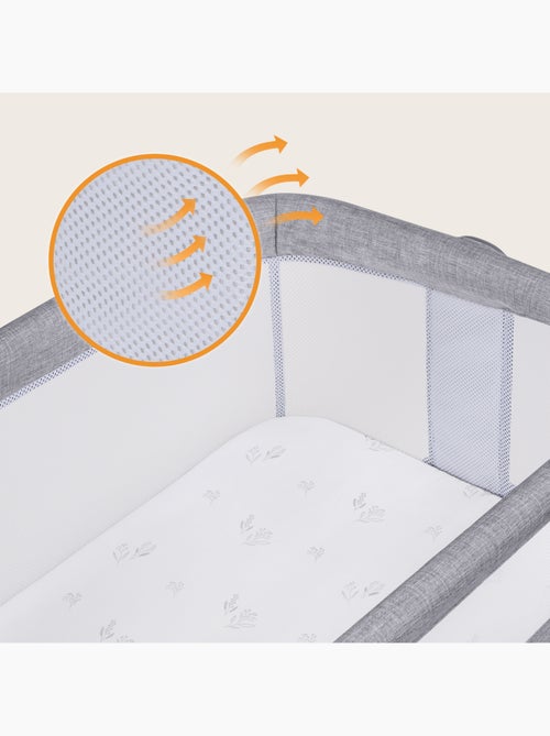 Cuna colecho convertible LIONELO Luna - 0-9 kg - Colchón incluido - Altura e inclinación regulables - Kiabi Cuna colecho convertible LIONELO Luna - 0-9 kg - Colchón incluido - Altura e inclinación regulables - Kiabi