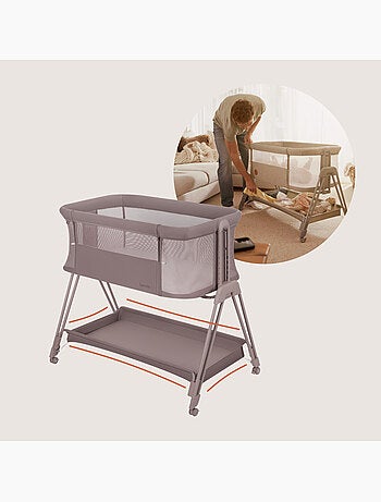 Cuna colecho convertible LIONELO Luna - 0-9 kg - Colchón incluido - Altura e inclinación regulables