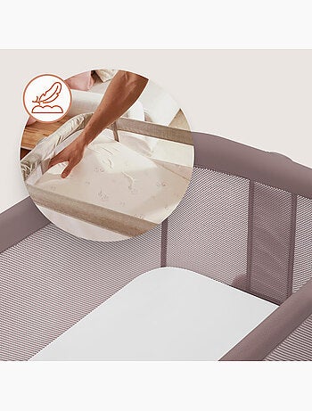 Cuna colecho convertible LIONELO Luna - 0-9 kg - Colchón incluido - Altura e inclinación regulables