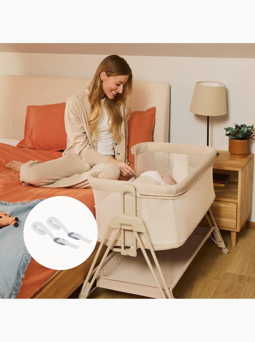 Cuna colecho convertible LIONELO Luna - 0-9 kg - Colchón incluido - Altura e inclinación regulables - Kiabi