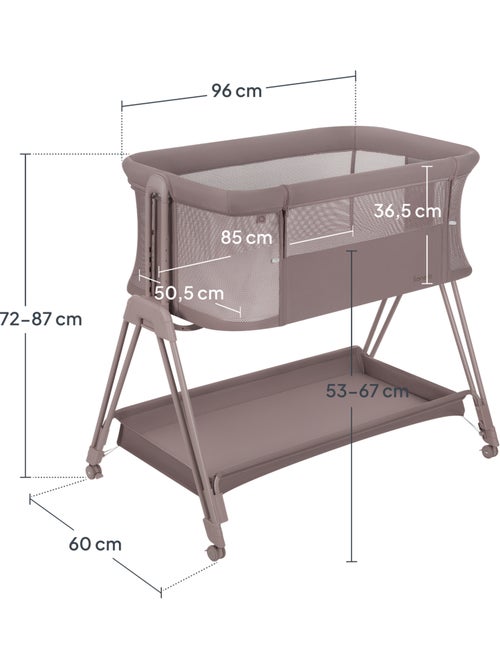 Cuna colecho convertible LIONELO Luna - 0-9 kg - Colchón incluido - Altura e inclinación regulables - Kiabi