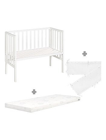 Cuna colecho para recién nacido con colchón transpirable, barrera y revestimiento de malla 'Roba'