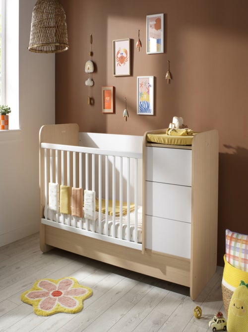 Cuna combinada 140x70 evolutiva en 90x190 con cómoda cambiador de 3 - SAUTHON - Kiabi