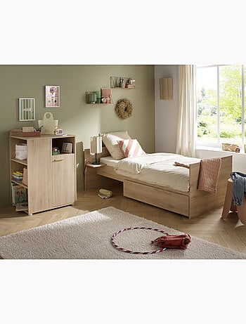 Cuna combinada de 60 x 120, ampliable a 90 x 190, con acabado en madera de - SAUTHON