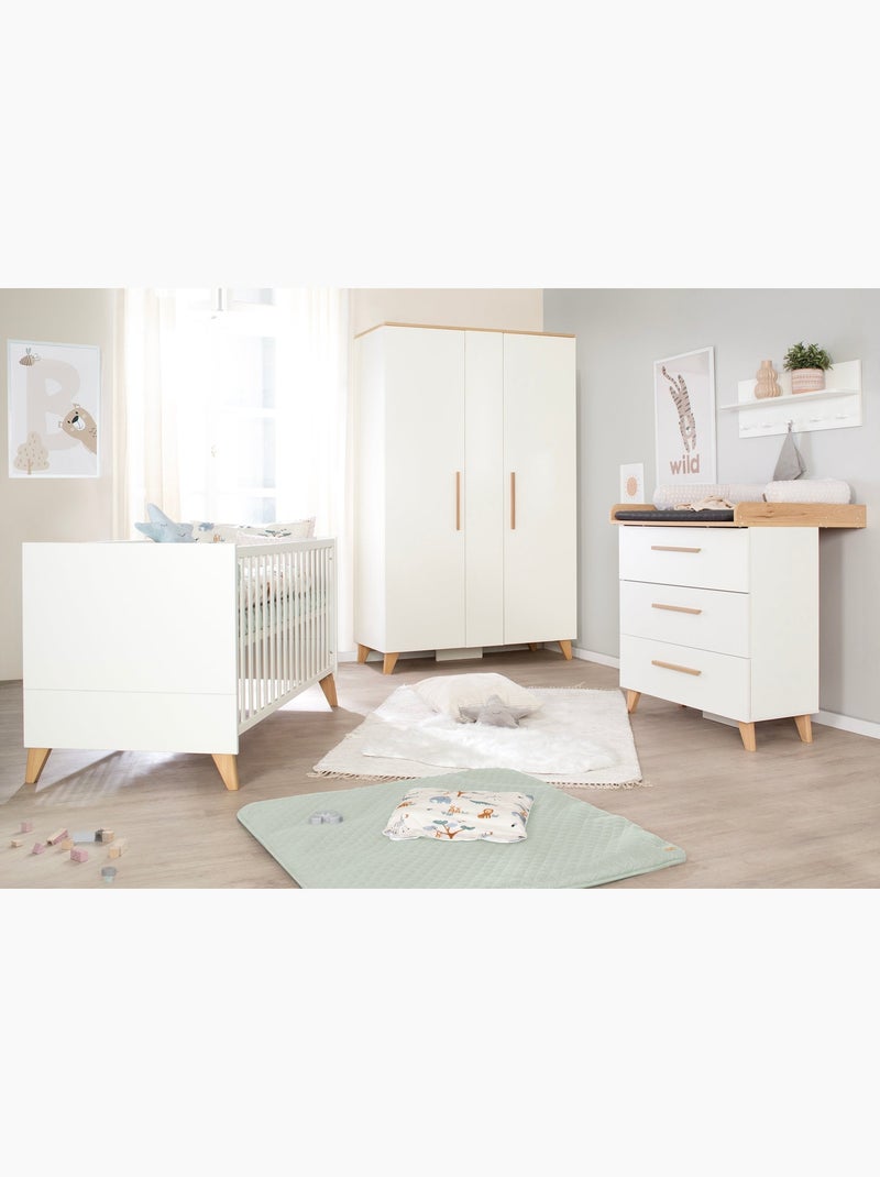 Cuna combinada minimalista 70 × 140 cm Leon Roba Blanco - Kiabi