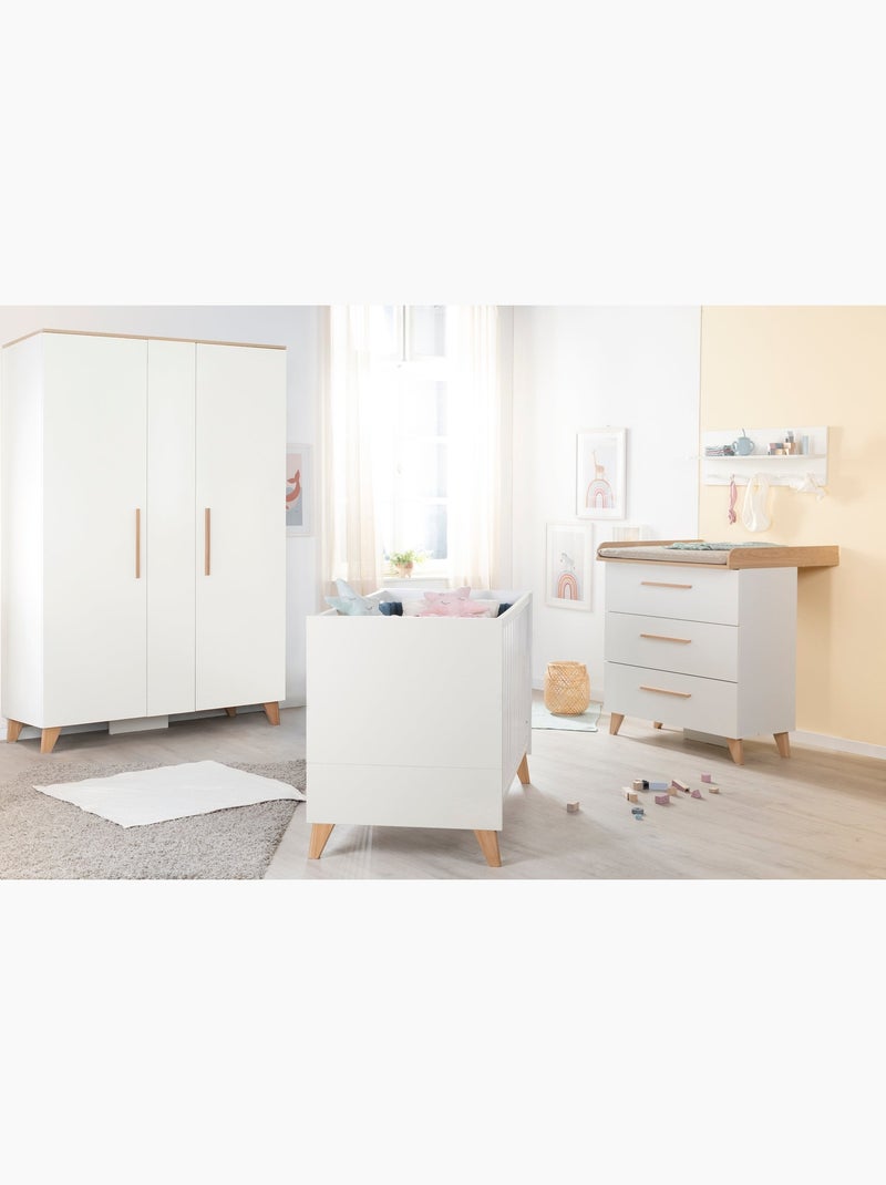 Cuna combinada minimalista 70 × 140 cm Leon Roba Blanco - Kiabi