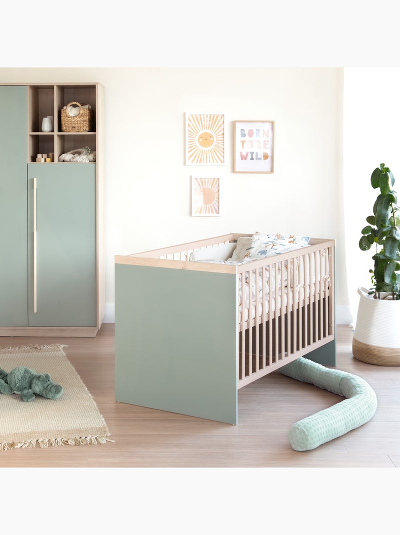 Cuna combinada minimalista 70 × 140 cm Selva Roba Verde/Rosa - Kiabi