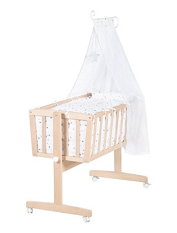 Cuna completa en haya maciza orgánica - diseño estrellas - 'Roba Sternenzauber'