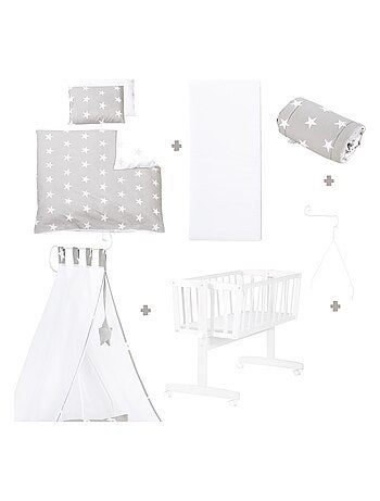 Cuna con ropa de cama completa estampada con estrellas - ROBA 'Little Stars'