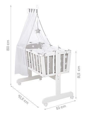 Cuna con ropa de cama completa estampada con estrellas - ROBA 'Little Stars'