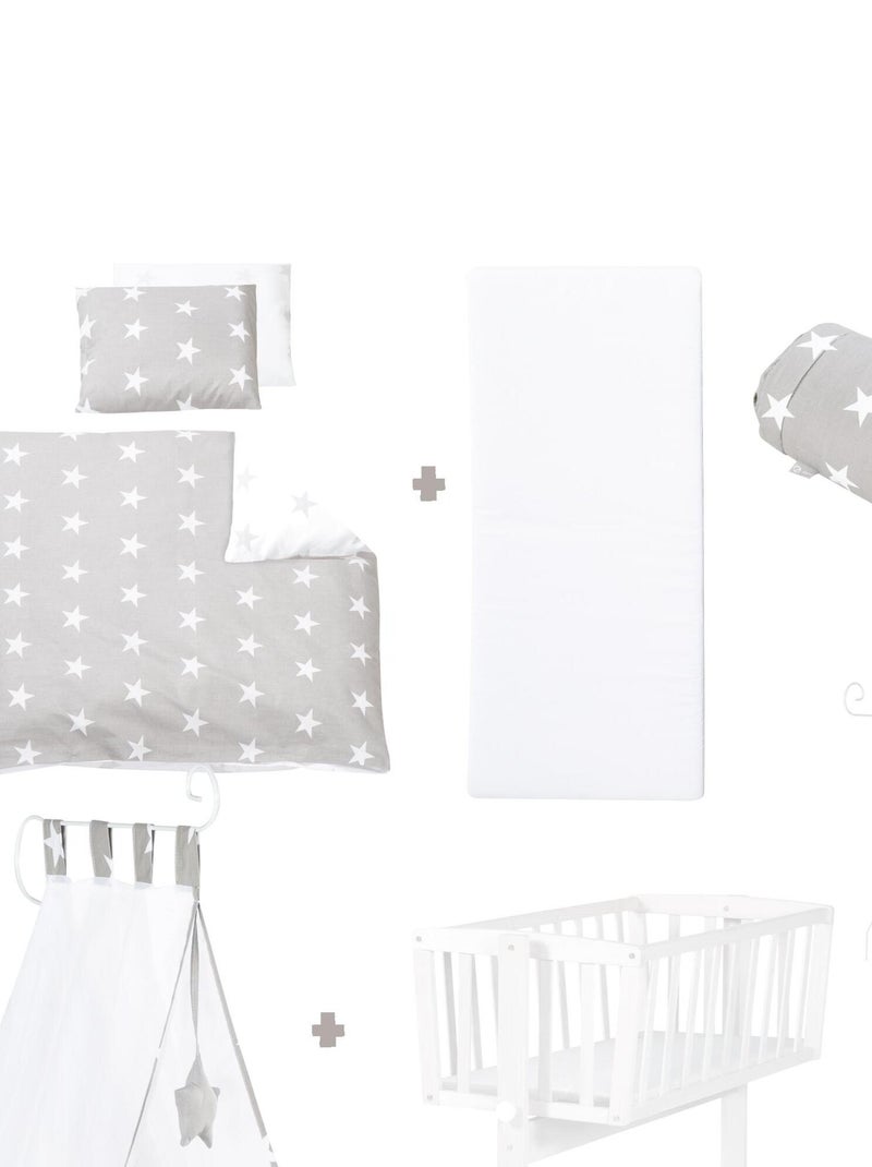 Cuna con ropa de cama completa estampada con estrellas - ROBA 'Little Stars' Blanco - Kiabi