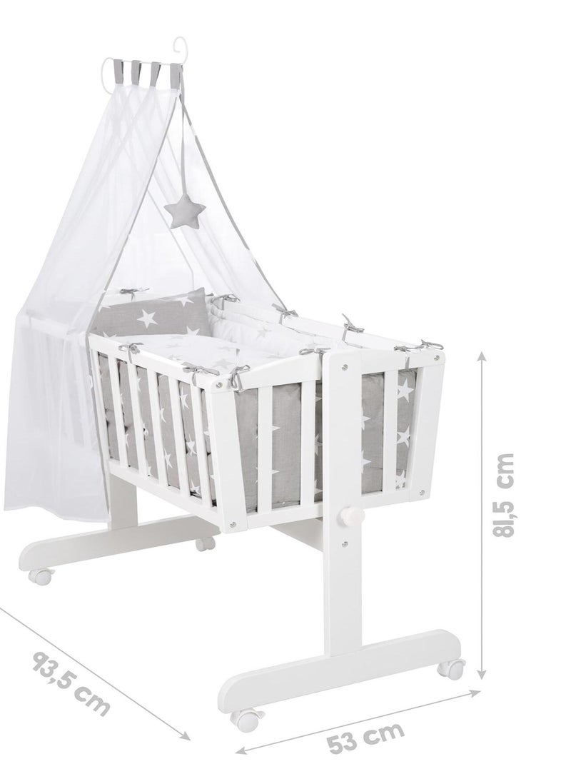 Cuna con ropa de cama completa estampada con estrellas - ROBA 'Little Stars' Blanco - Kiabi